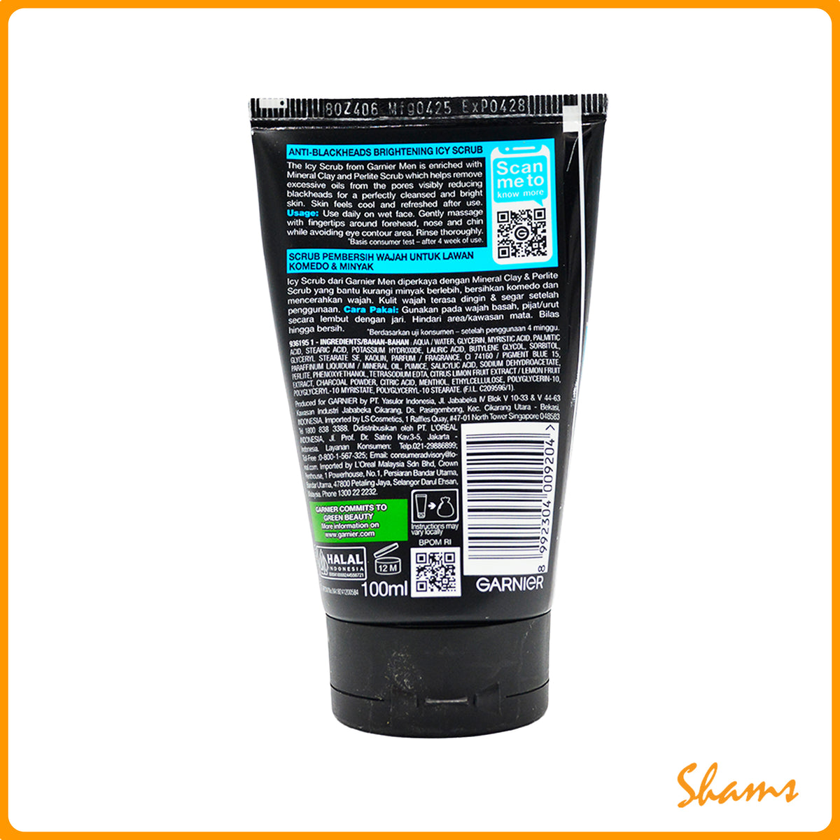 Garnier Men Oil Control Icy Scrub Face Wash 100ml