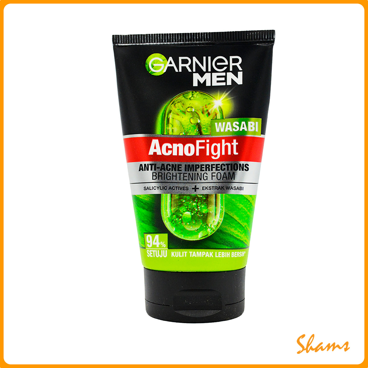 Garnier Men AcnoFight Wasabi Brightening Foam Face Wash 100ml