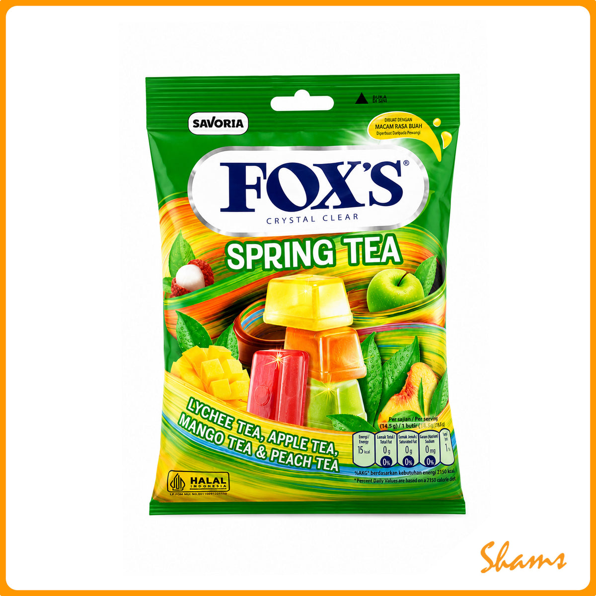 Fox's Crystal Clear Spring Tea Candy 90g