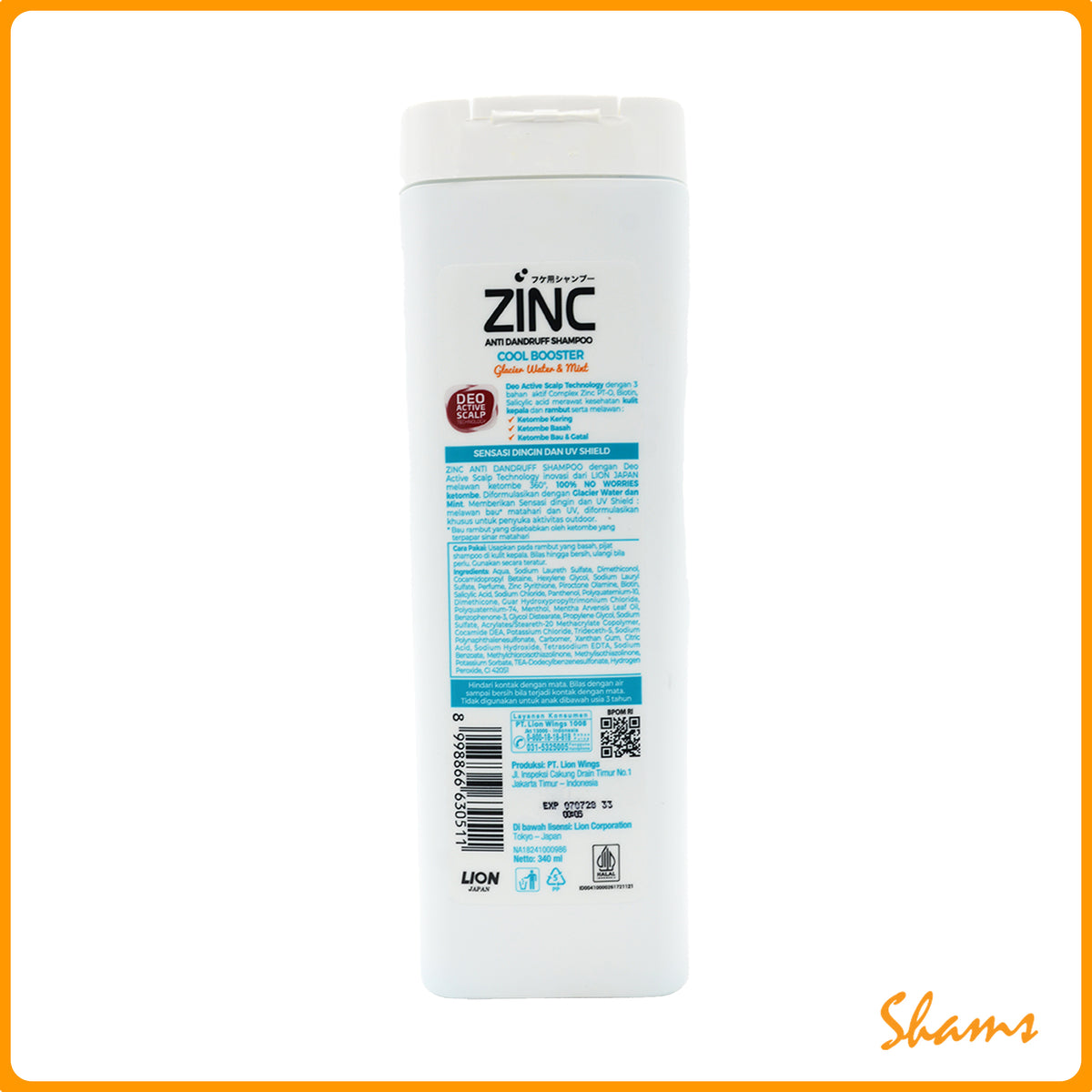 Zinc Cool Booster Glacier Water Mint 340ml