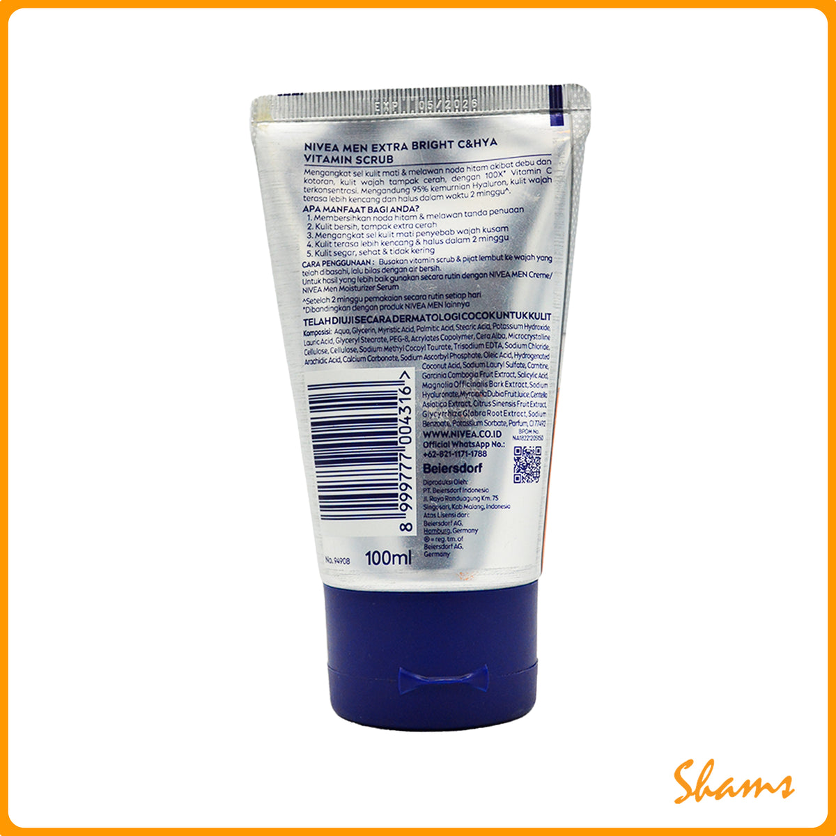 Nivea Men Extra Bright C&HYA Scrub 100ml