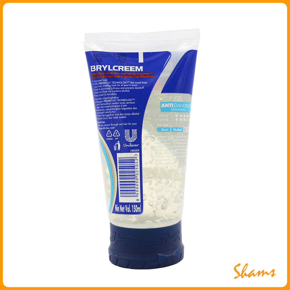 Brylcreem Anti Dandruff Strong Hold Gel 150ml