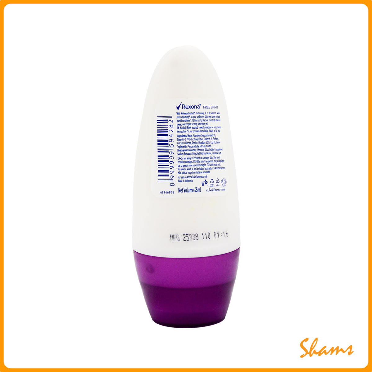 Rexona Free Spirit Deo Roll On 45ml