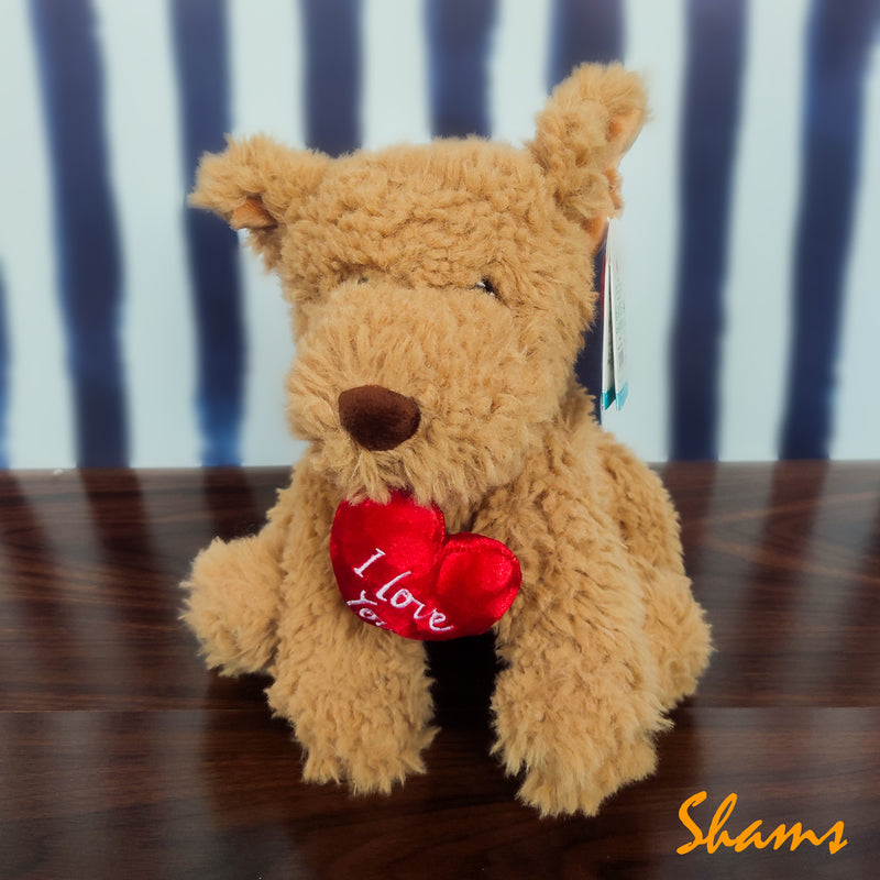 Keel Toy 25cm Cream Puppy Wth Heart - Shams Shopping Centre Keel  