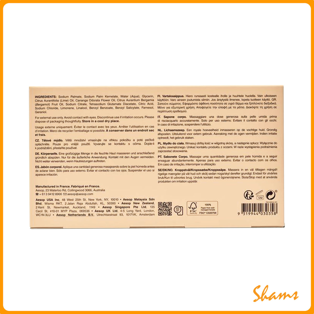 Aesop Refresh Cleansing Slab 310g