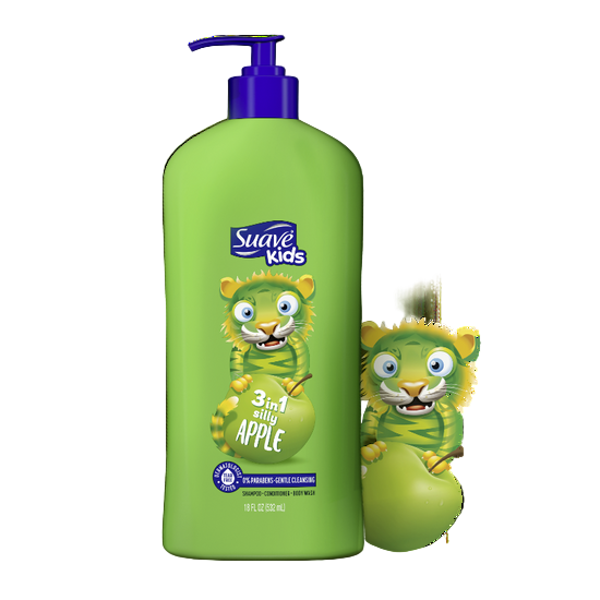 Suave Kids Silly Apple 3in1 Shampoo & Conditioner 532ml