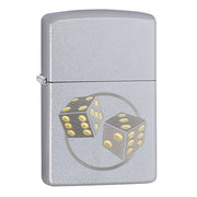 Zippo 205 400037 Reg Satin Chrome Dice - Shams Shopping Centre Zippo  