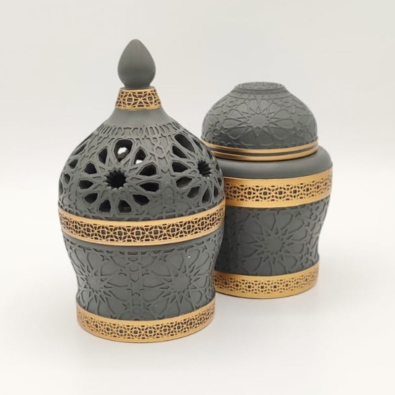 Bakhoor Burner 20955-Stone Grey - Shams Shopping Centre Bakhoor  
