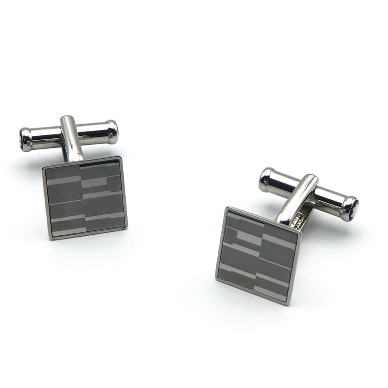 Montblanc Cufflink Square Steel Stripes (Y)