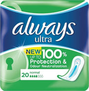 Always Ultra Thin Normal 20 Pads - Shams Shopping Centre Always  