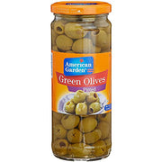 American Garden Green Olives Pitted 450g