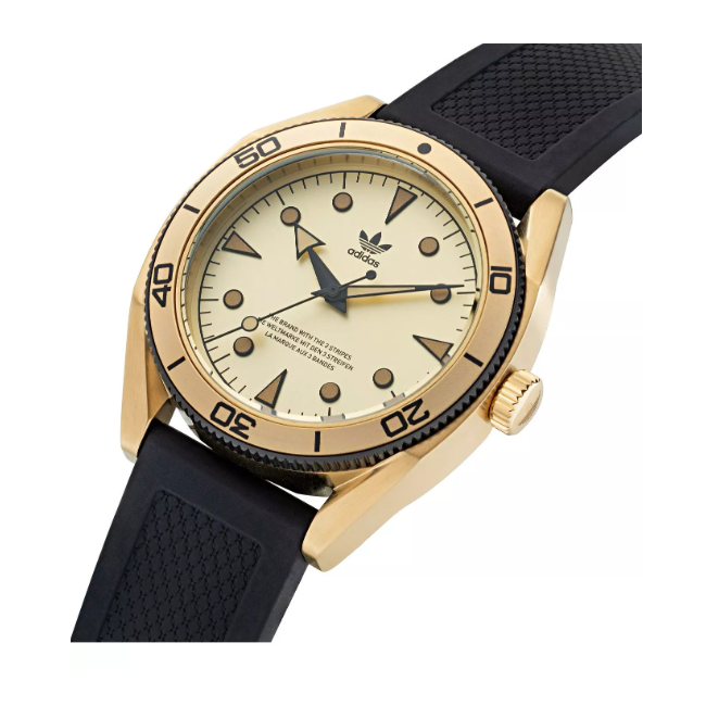 Adidas Stainless Steel Gold Black Silicone Watch AOFH22002