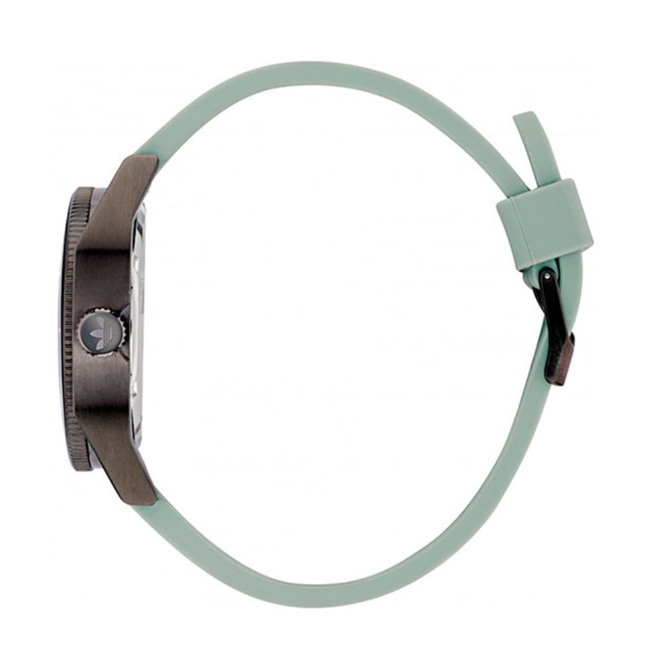 Adidas Stainless Steel Gunmetal Grey/Green Silicone Watch AOFH22001