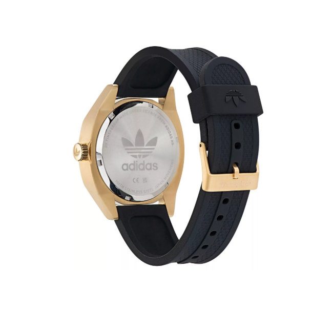 Adidas Stainless Steel Gold Black Silicone Watch AOFH22002