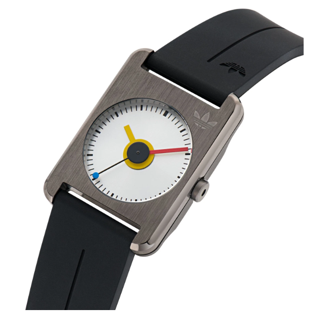 Adidas Stainless Steel Gunmetal Black Silicone Watch AOST24082