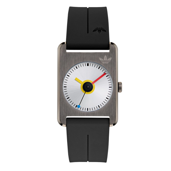 Adidas Stainless Steel Gunmetal Black Silicone Watch AOST24082