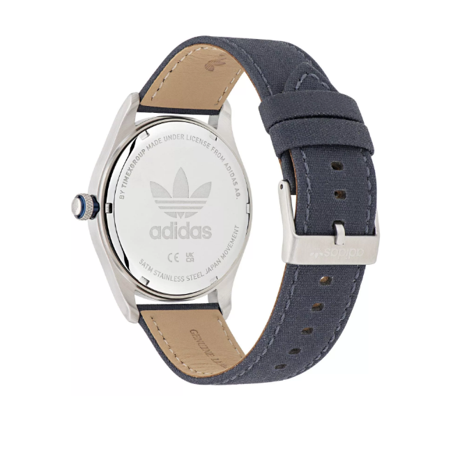 Adidas Stainless Steel Silver Blue Eco-Conscious Watch AOSY23038