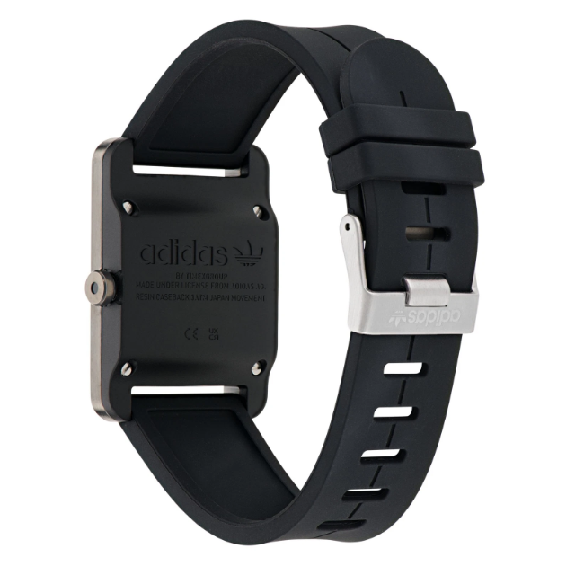 Adidas Stainless Steel Gunmetal Black Silicone Watch AOST24082