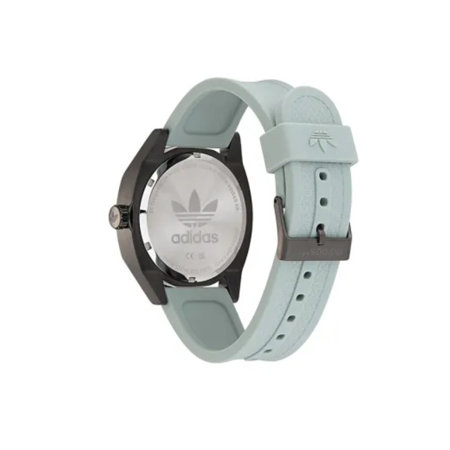Adidas Stainless Steel Gunmetal Grey/Green Silicone Watch AOFH22001