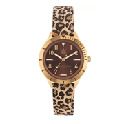 Adidas Stainless Steel Gold Animal Print Leather Watch AOFH22572