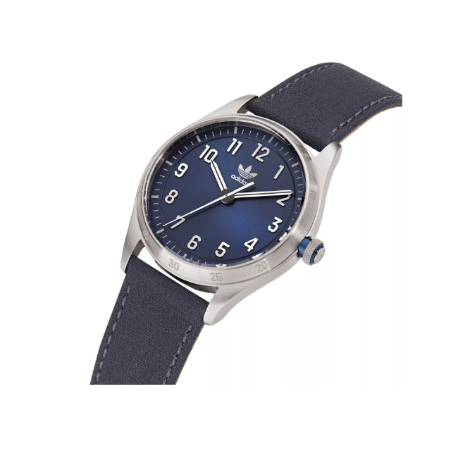 Adidas Stainless Steel Silver Blue Eco-Conscious Watch AOSY23038