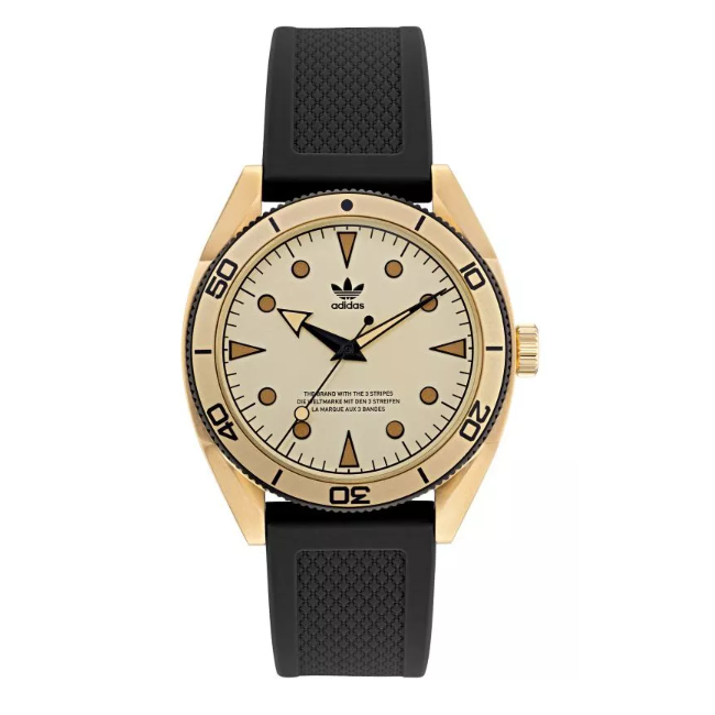 Adidas Stainless Steel Gold Black Silicone Watch AOFH22002