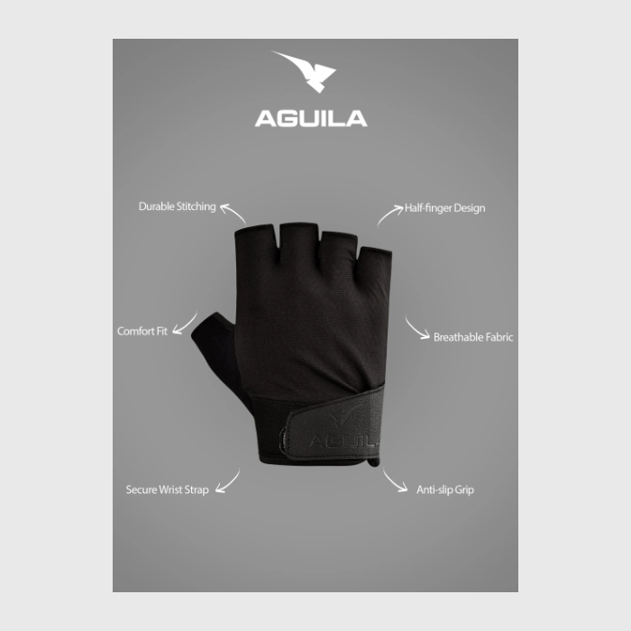 Aguila Gym Gloves Black Adults - AG2140-3