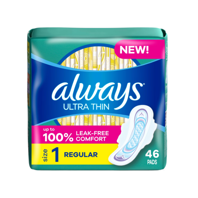Always Pads Ultra Thin Size 1-46 Counts Regular