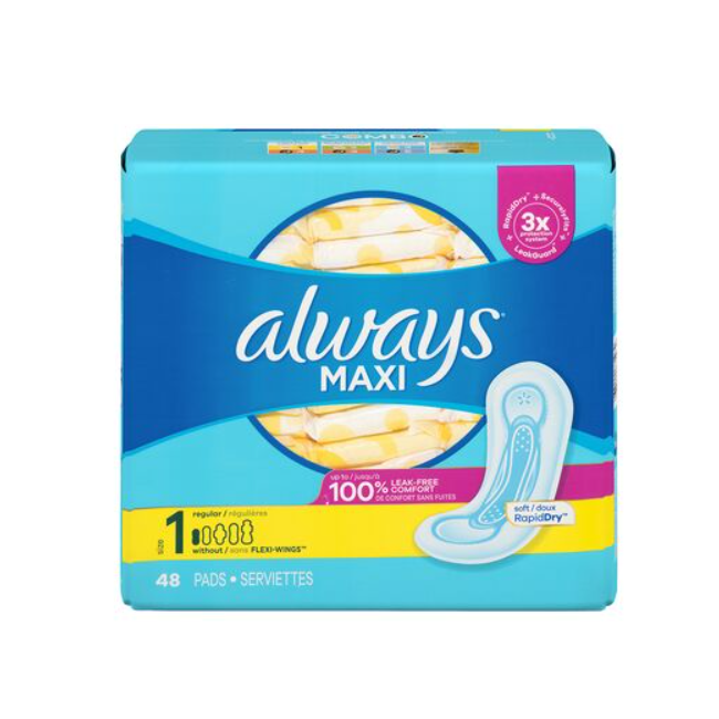 Always Maxi Size 1-48 Pads Regular