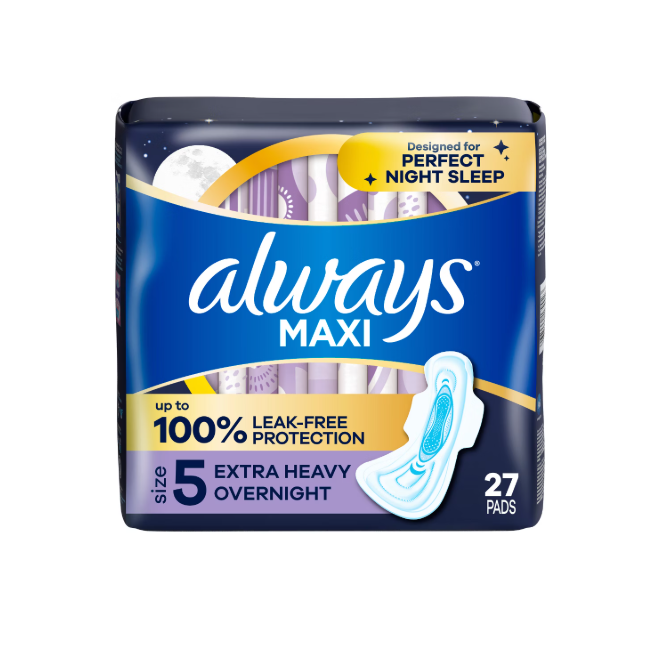 Always Maxi Size 5-27 Pads Extra Heavy Overnight