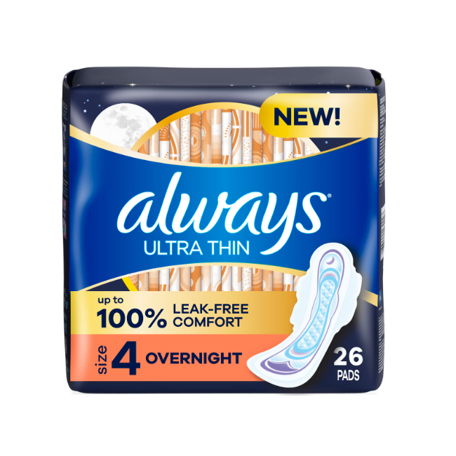 Always Ultra Thin Size 4-26 Pads Overnight