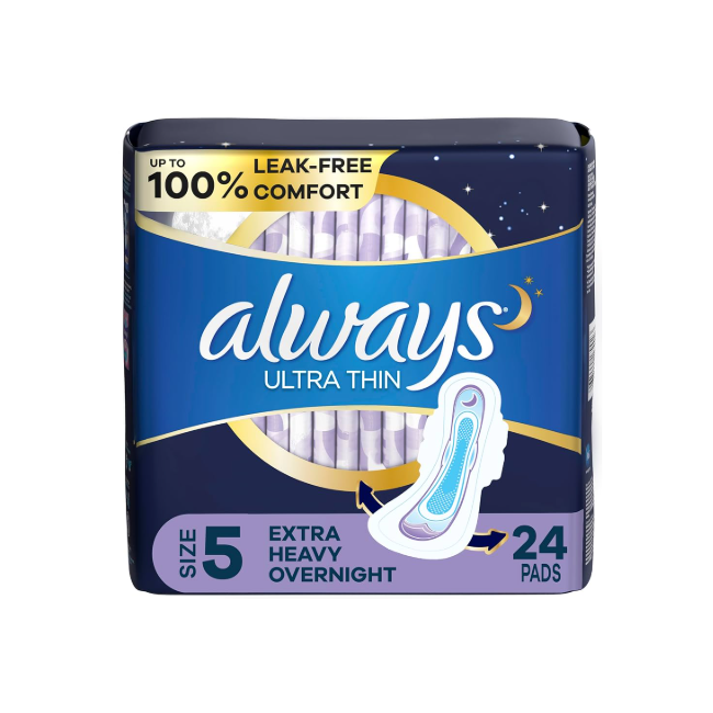 Always Ultra Thin Size 5-24 Pads Extra Heavy Overnight