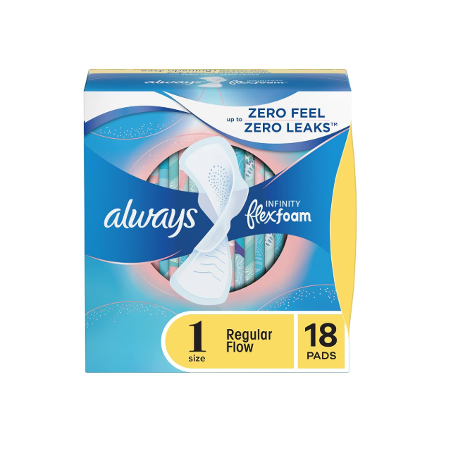 Always Infinity Flex Foam Size 1-18 Pads
