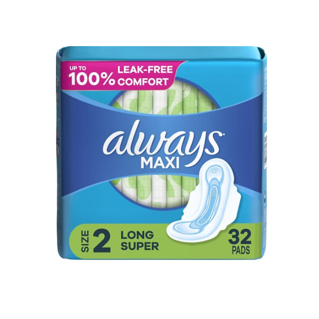 Always Maxi Size 2-32 Pads Long Super