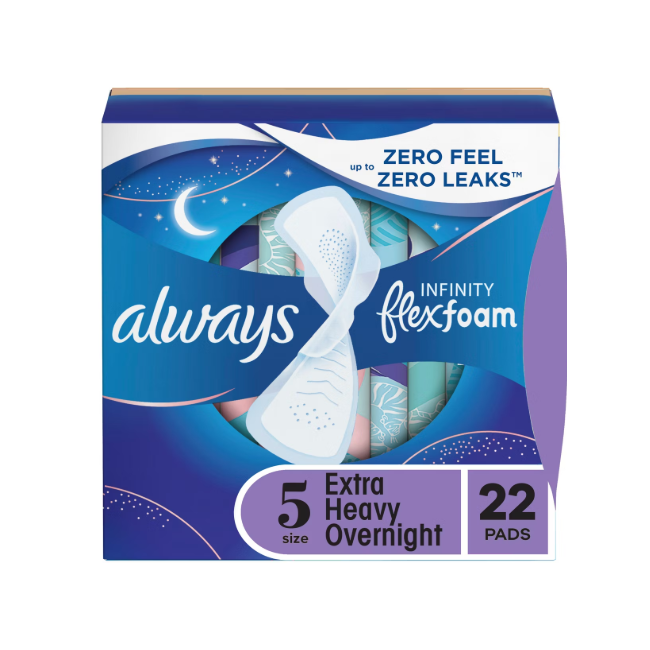 Always Infinity Flex Foam Size 5-22 Pads