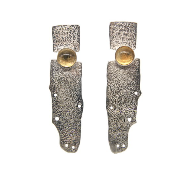 AMNA Textured Earrings with Citrine Jewelry ASJ-E80