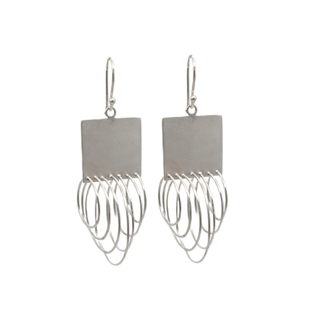 AMNA Cutout Square with Hanging Loops Jewelry ASJ-E73