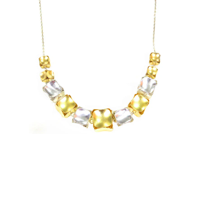 AMNA Silver And Gold Cubes Small Jewelry ASJ-E77