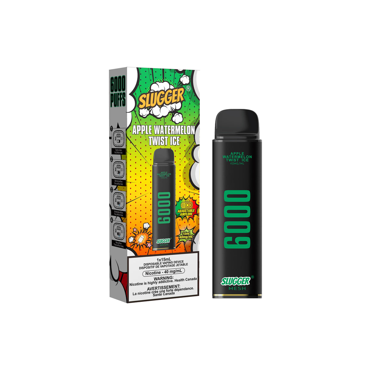 Slugger Disposable 4% Apple Watermelon Twist 6000 Puffs