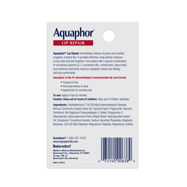 Aquaphor Lip Repair Immediate Relief 10ml (35.Oz)