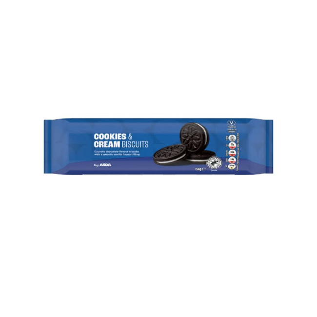Asda Cookies & Cream Biscuits 154g