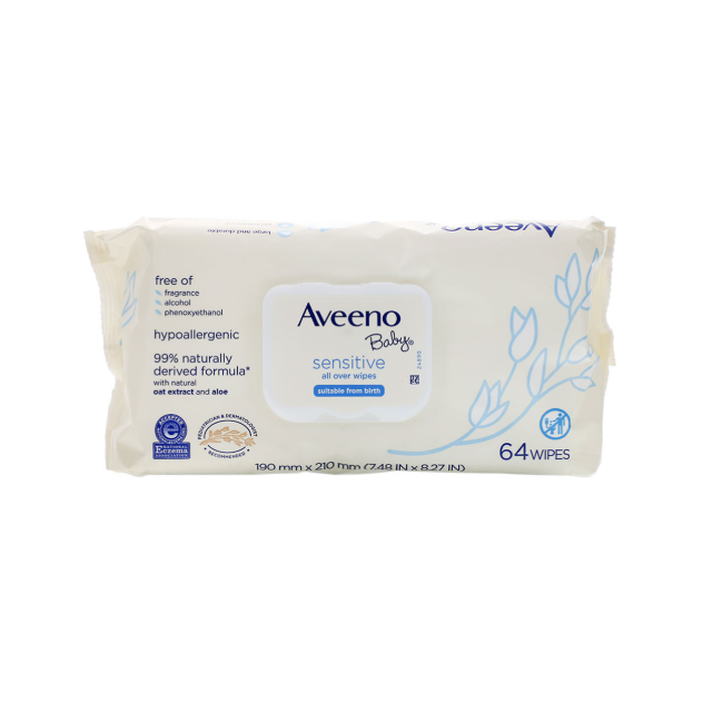 Aveeno Baby Sensitive 64 Wipes