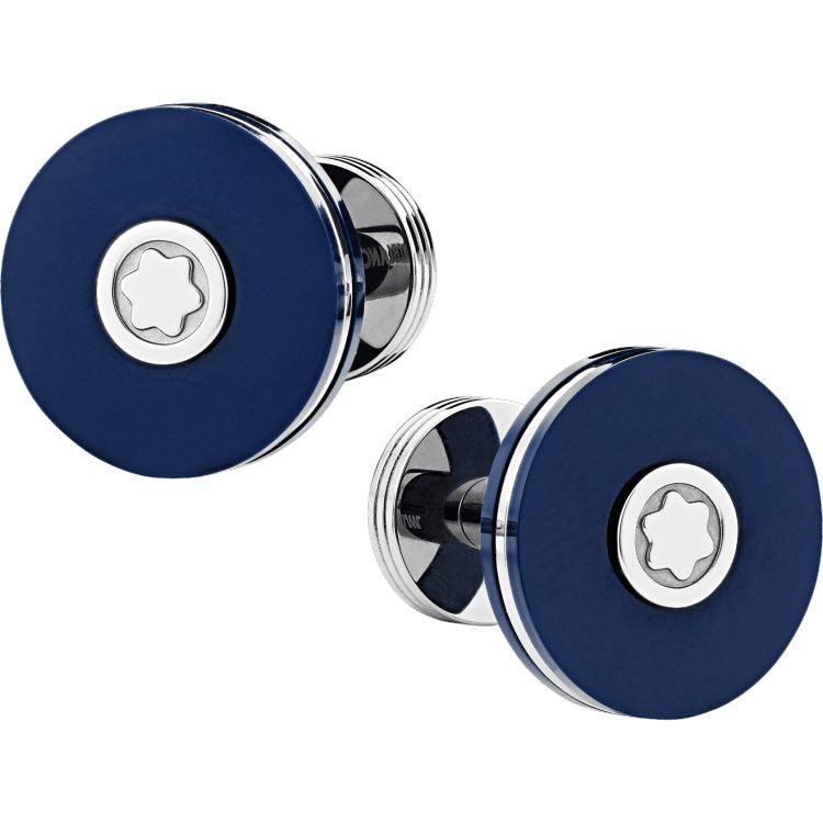 Montblanc Stainless Steel Blue Cufflinks-123812