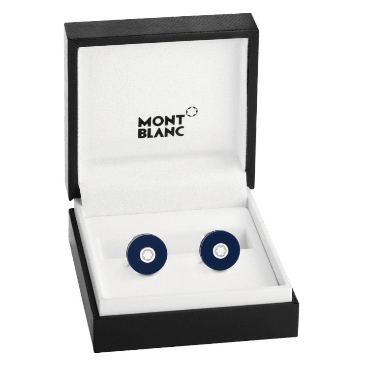 Montblanc Stainless Steel Blue Cufflinks-123812