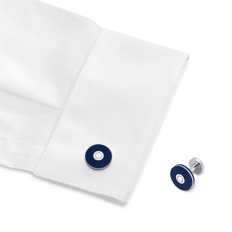 Montblanc Stainless Steel Blue Cufflinks-123812