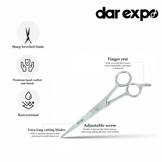 Dar Expo Barber Scissors with stainless steel Handle 6.5" DE-522