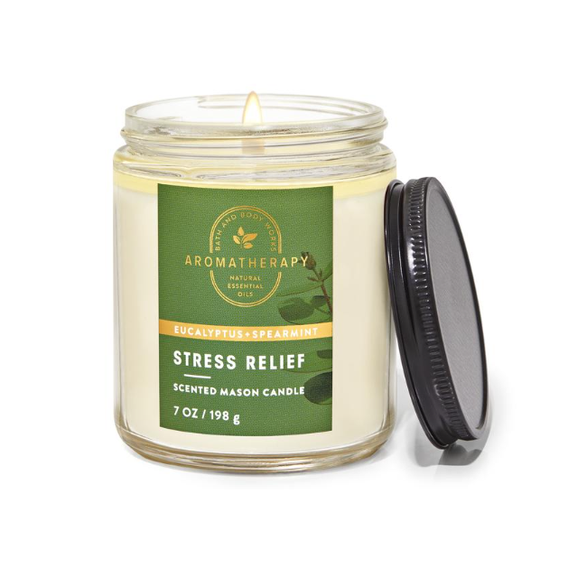BBW Aromatherapy Eucalyptus Spearmint Stress Relief 1 Wick Scented Candle 198g