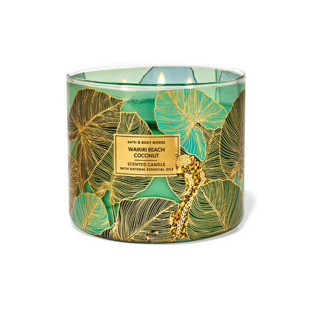 BBW Waikiki Beach Coconut 3 Wick Scented Candle 411g