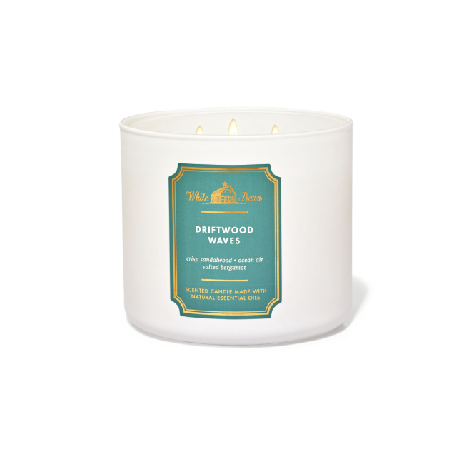 BBW Driftwood Waves White Barn Scented Candle 411g