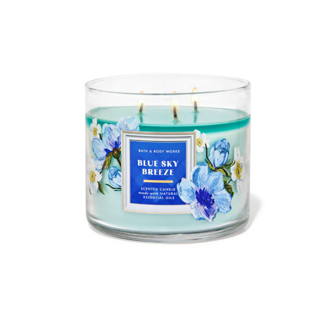 BBW Blue Sky Breeze 3 Wick Scented Candle 411g